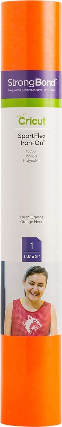 Cricut Sportflex Iron-On 30x60cm (Orange); Thin and lightweight to stretch and flex on active wear; Made for tech fabrics like polyester and nylon; Features the Cricut StrongBond™ Guarantee* for long-lasting results that stick; Easy to weed and apply; use your household iron or Cricut EasyPress™